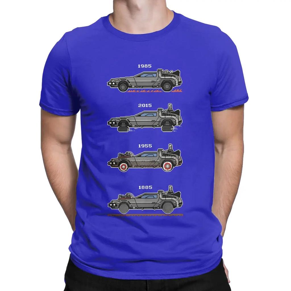 Men T-Shirts Retro Style Back To The Future Leisure Cotton Tee Shirt Short Sleeve T Shirts Round Neck Tops Plus Size