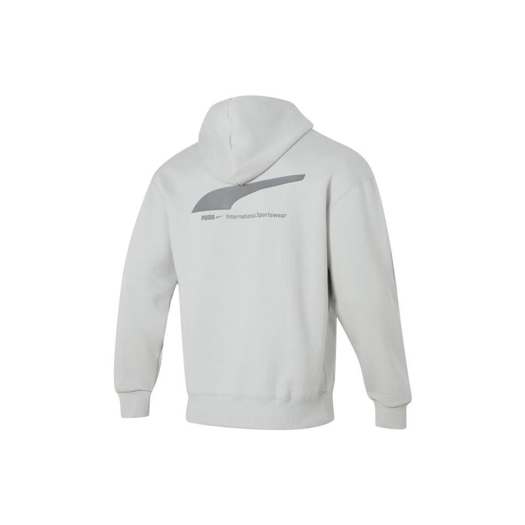 Puma Einfarbig Lässig Locker Kapuzenpullover Langarm Sweatshirt Herren Oberteile Grau Weiß 625077-80