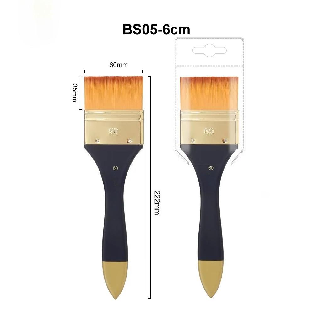 Flat Nylon Hair Paint Brushes for Acrylic Oil Watercolor Wall Painting Brush with Wood Handle DIY Art Supplies for Canvas
