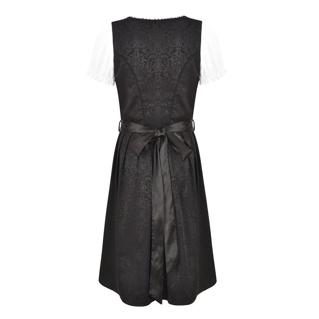 Costum Festivalul Berii Costum de Scenă Bavarez pentru Femei Rochie cu Decolteu Pătrat cu Imprimeu Floral