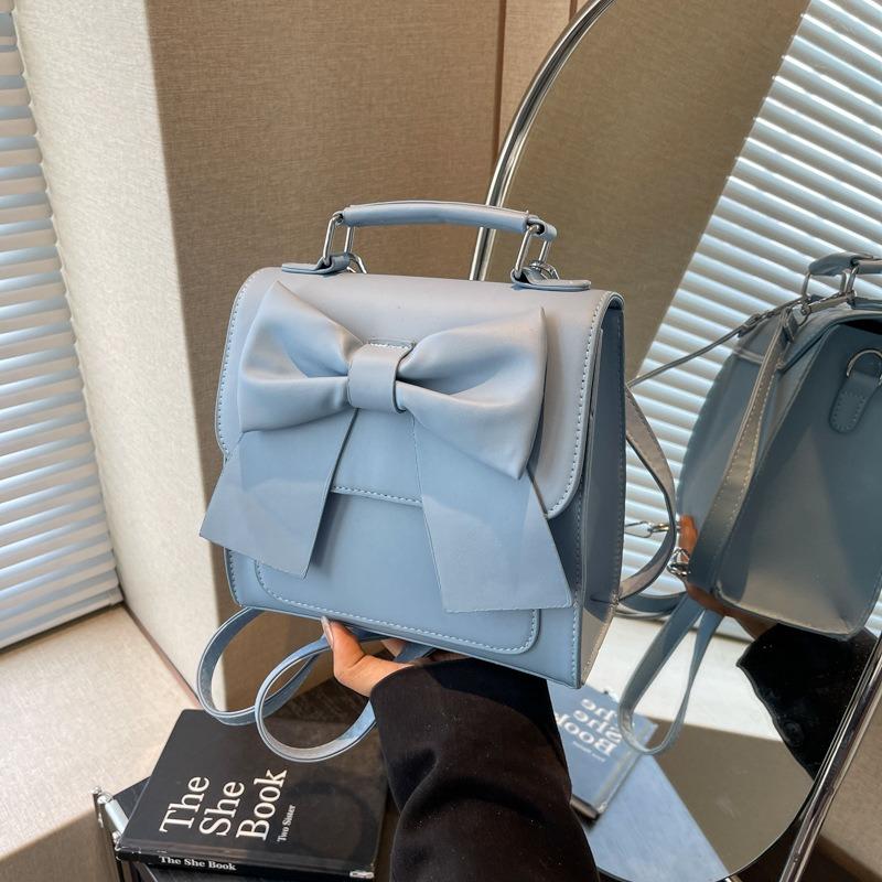 Premium texture new trendy fashion bow messenger bag backpack versatile portable women's bag