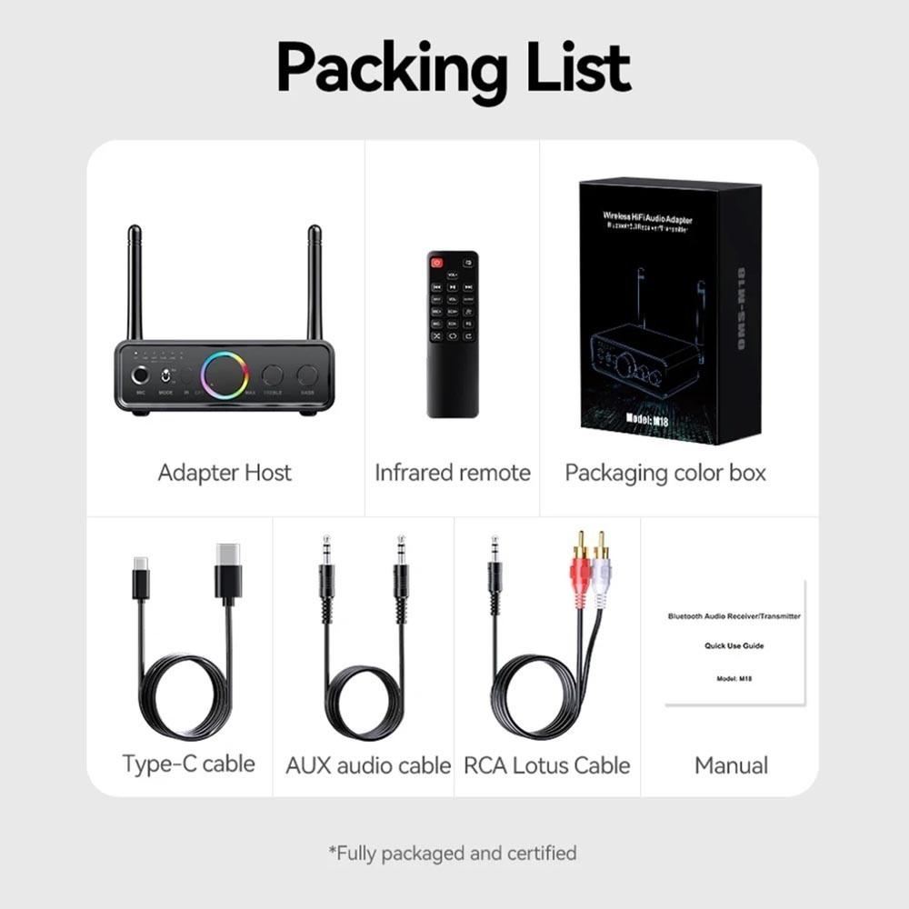 Bluetooth 5.3 DAC Converter Wireless Audio Receiver Transmitter Coaxial Optical 192KHz Digital to Analog Adapter with MIC
