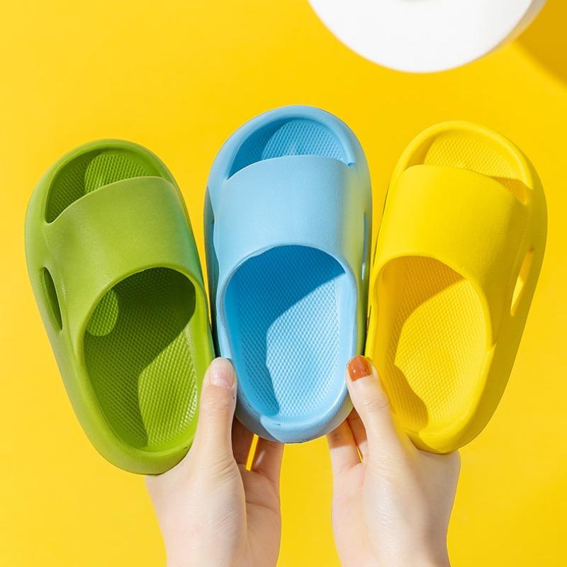 Children's Slippers Summer Home Bathroom Anti-slip Slippers Solid Color Soft Bottom Men and Girls Sandals