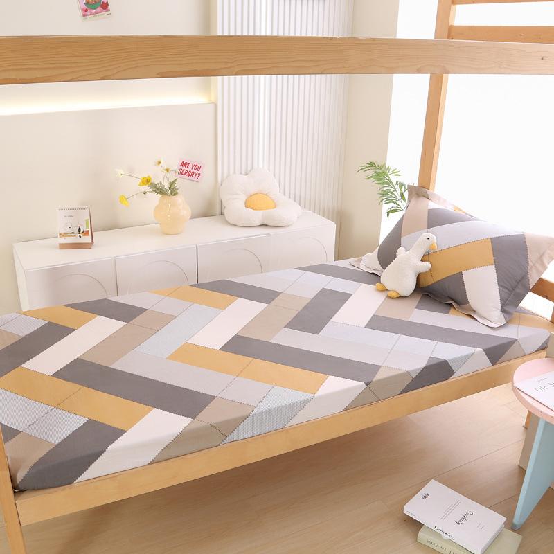 

Хлопковая печатная студенческая простыня, защитный чехол для матраса общежития, простыня для верхнего и нижнего яруса, толстая простыня 80x200cm-single product bed hat