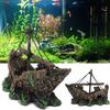 Resin Aquarium Ornament Wreck Sunk Ship Landscape Sailing Boat Cave Fish Playing Toys Fish Tank Decoration Aquarium Accessories