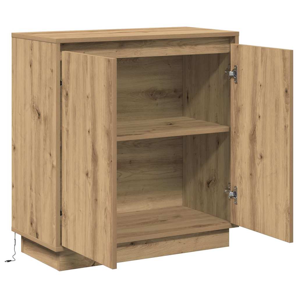 LED Sideboard in Artisan Oak Finish 71 x 34.5 x 75 cm