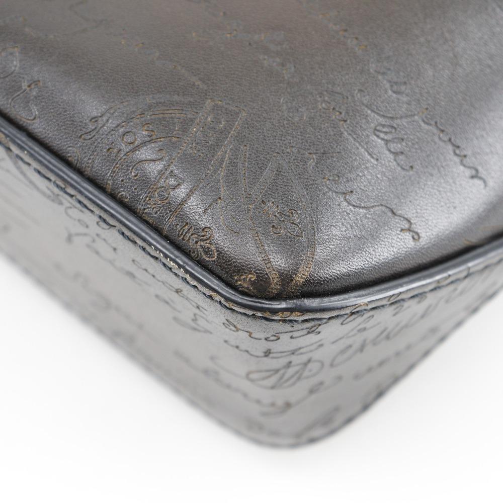 Berluti Tujour Gulliver Handbag Scrit Calligraphy 2WAYShoulder Brown leather mens Used