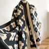 Winter Women's Scarf Luxury Design Double sided Cashmere Feel   Flower Warm Scarf Shawl Women's scarf winter