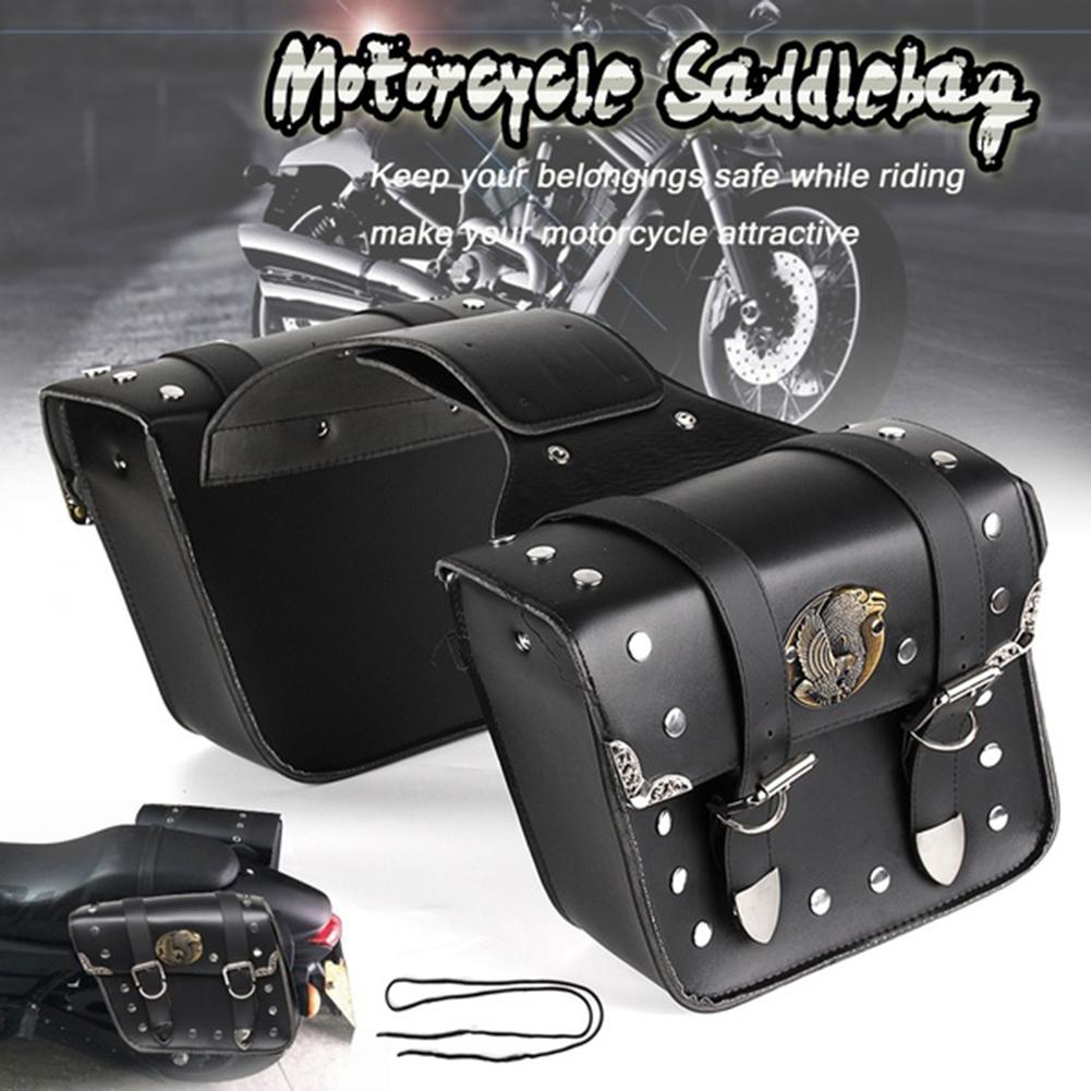 PU Leather Motorcycle Saddlebags Saddle Tool Bags Left and Right Pouch