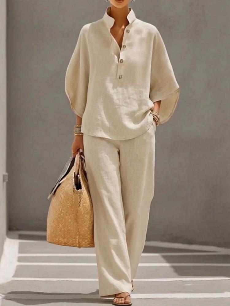 Nuovo Set di Camicie da Donna in Cotone e Lino