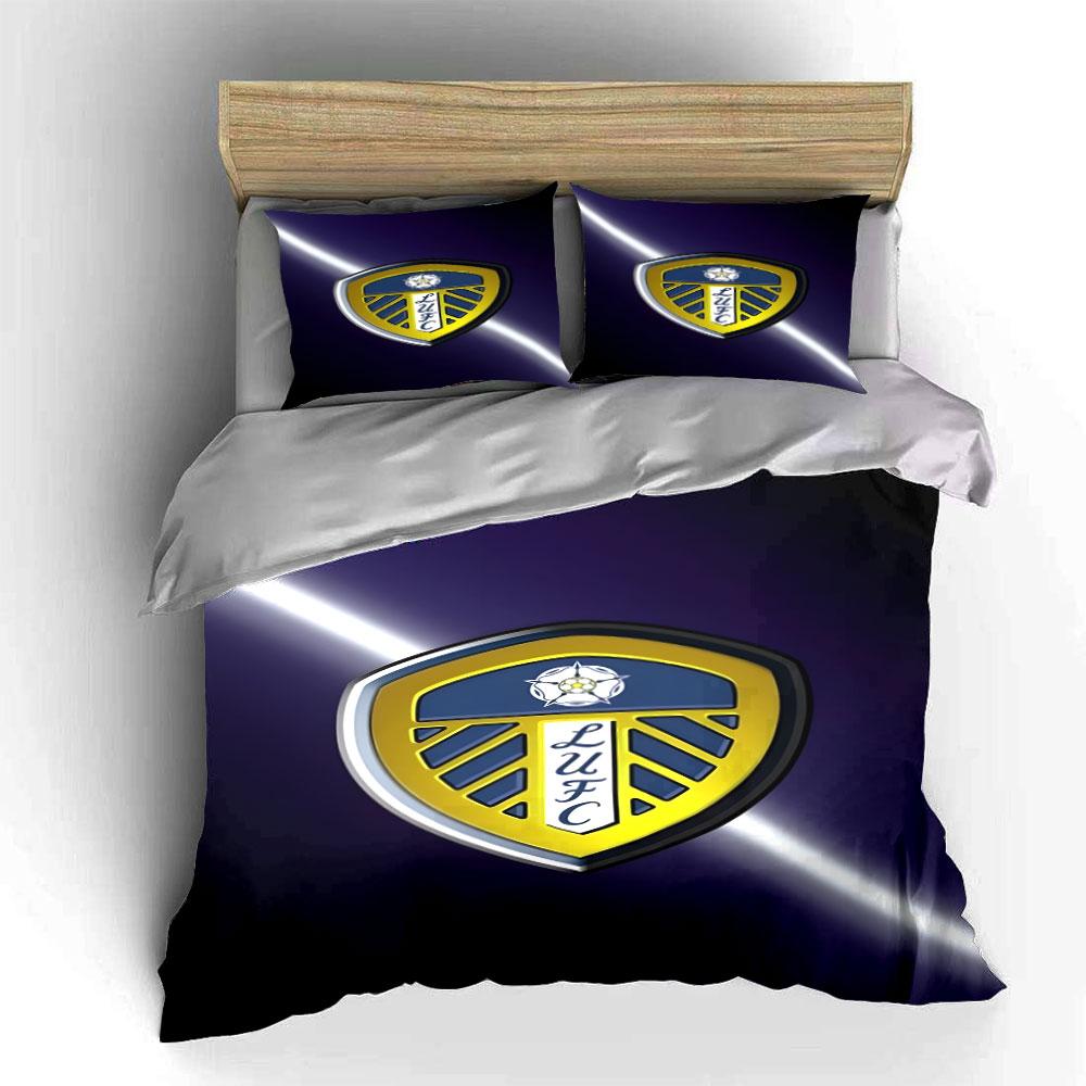 Logo del Leeds United FC. Set lenzuola Set copripiumino Copripiumini Federe(1*Copripiumino 2*Federe senza imbottitura piumone)