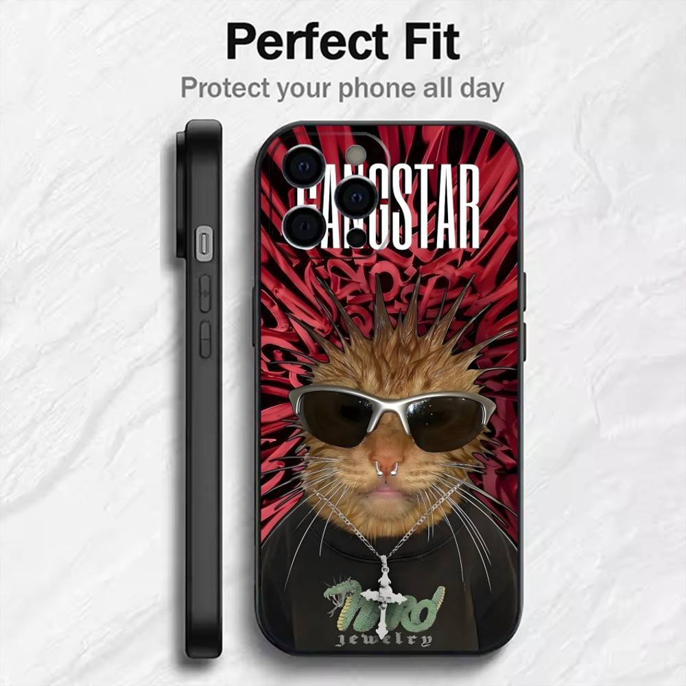 Funny Memes Bad C-CatS Society Phone Case For iPhone17,16,15,14,13,12 Plus,Max Soft Silicone Black Cover iPhone12PROMAX