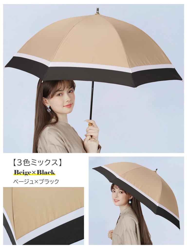 KIZAWA Long Ultra and Stylish Bamboo Umbrella with 55cm Ribs and 7 Deep Perfect As a Gift Women's Umbrella, Lightweight, Water-Repellent, Windproof,