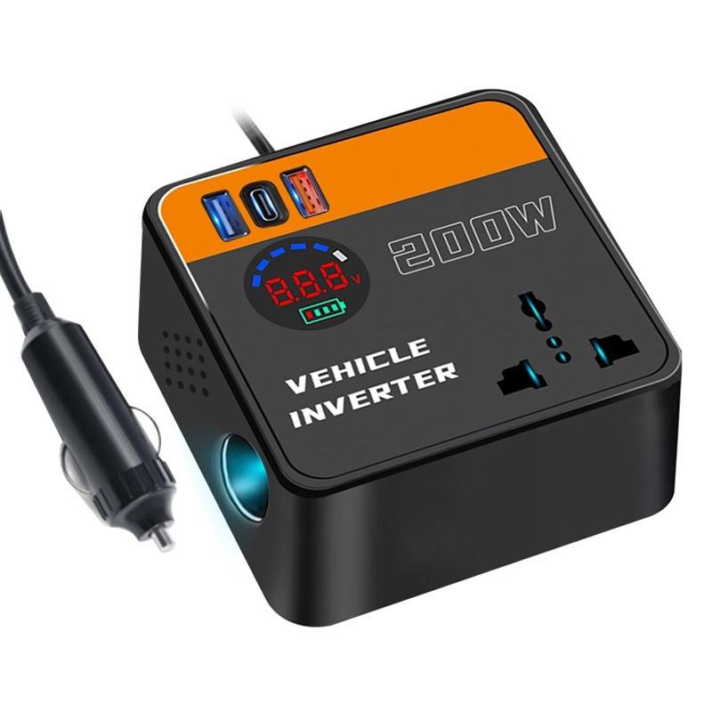 Car Inverter LED Display Fast Charging Power Adapter DC12V/24V to DC110V/220V Cigarette Lighter Socket for Car Truck Outdoor