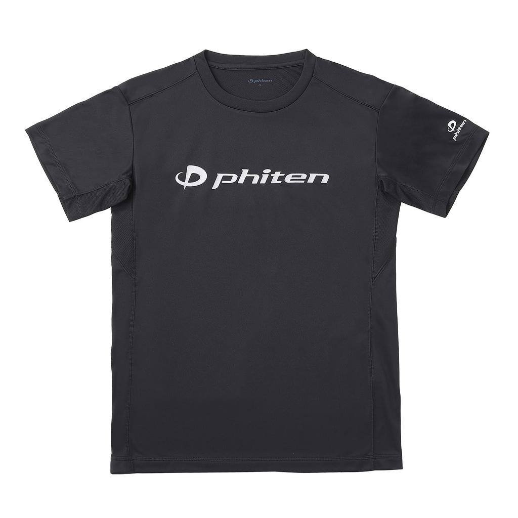 Phiten RAKU Size O T-Shirt, Black/Silver,