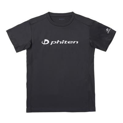 Phiten RAKU Größe O T-Shirt, Schwarz/Silber,