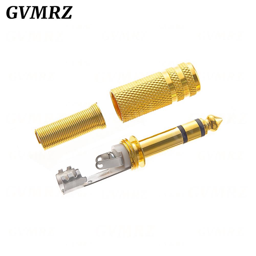 2PCS 6.35mm/6.5mm 2Pole Mono Amplifier Plug 6.35 Stereo Metal Microphone jack plug-in Audio Connector for KTV