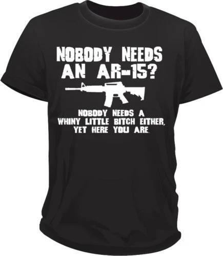 Nobody needs an AR15?  2nd amendment Gun rights assault rifle gun symbol t shirt XS