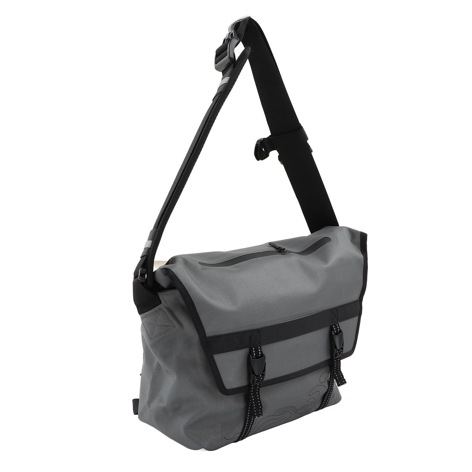 Men Messenger Bag Waterproof Shoulder Bag with Adjustable Strap Large Capacity Crossover Bag Silver Gray