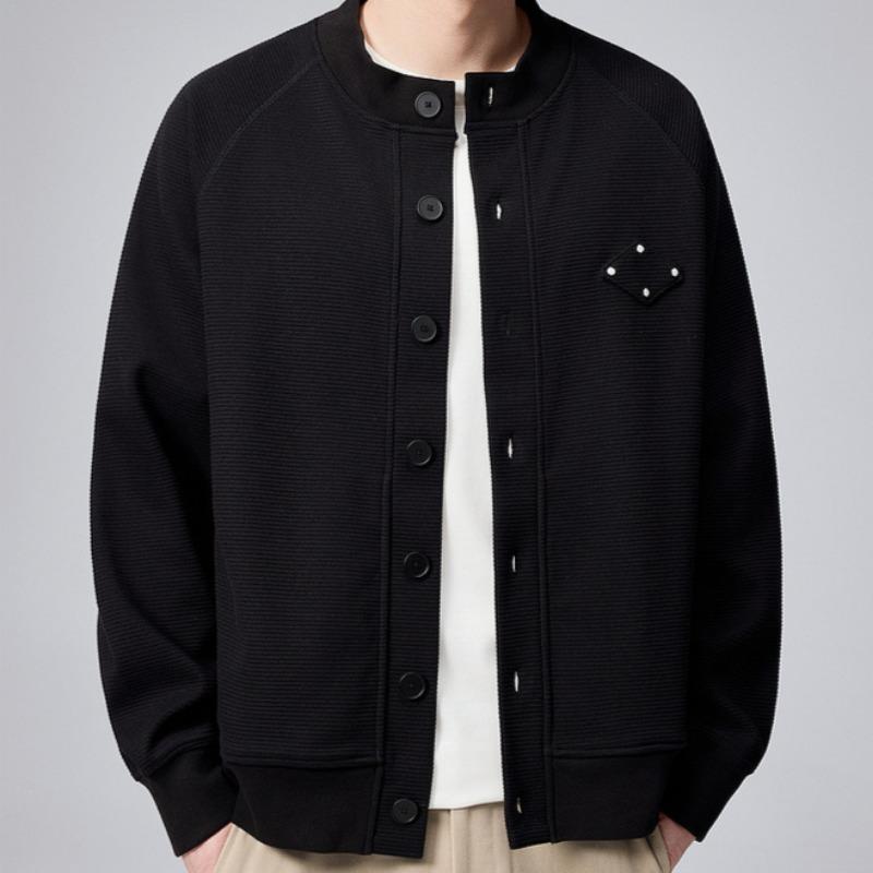 Giacca Nuova Primavera da Uomo con Collo Henley e Maniche Raglan