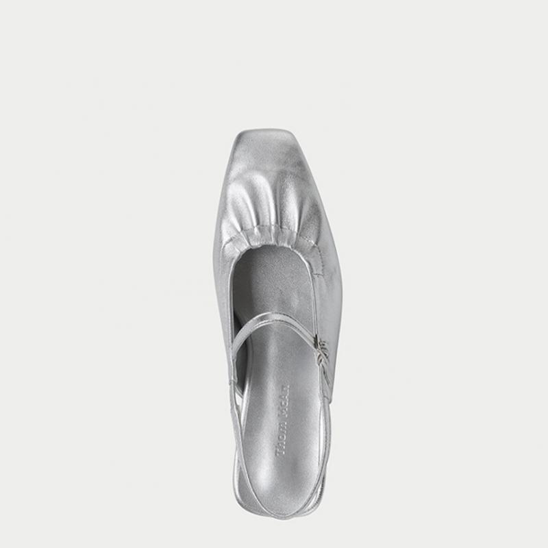 Thom Mcan Women Comfort Shirring Slingback Praha 8tmpr25s7r Silver