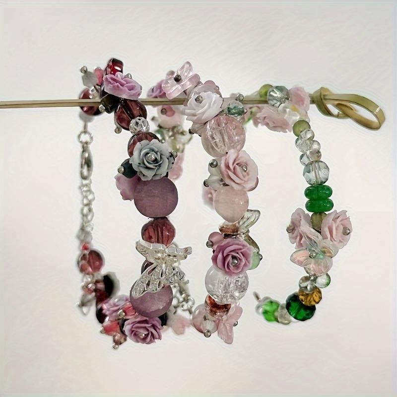 Handicrafts Retro Rose Spacer Beads 20 Homemade Bracelet Plastic Beads Wedding Wreath and Jewelry Making Accessories