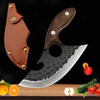1PC Fischmesser Handgeschmiedetes Ausbeinmesser Multifunktionskäsemesser Mongolisches Fleischmesser Gemüsehacker