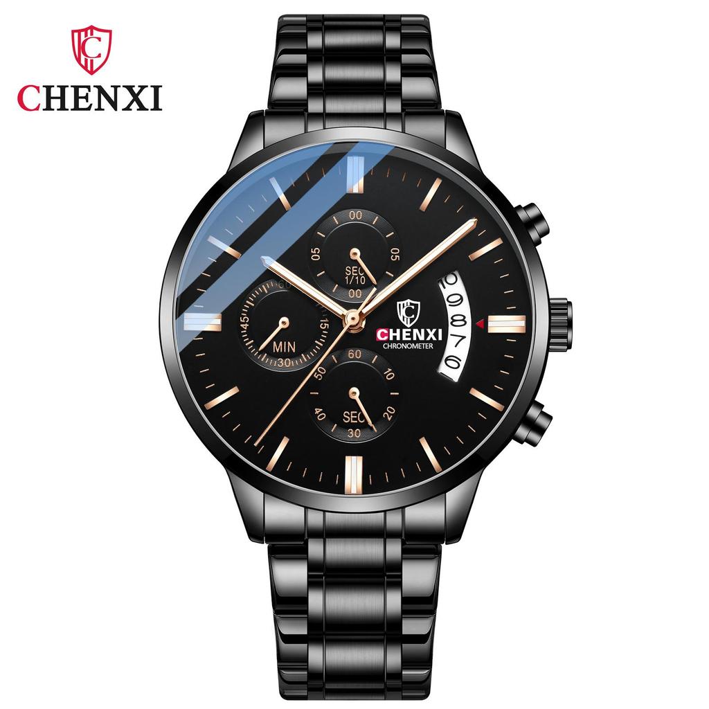 New TOP Brand Luxury Men's Watch With Box Men's Multi-function Sports Watch Men's Waterproof Calendar Men's Quartz Watches