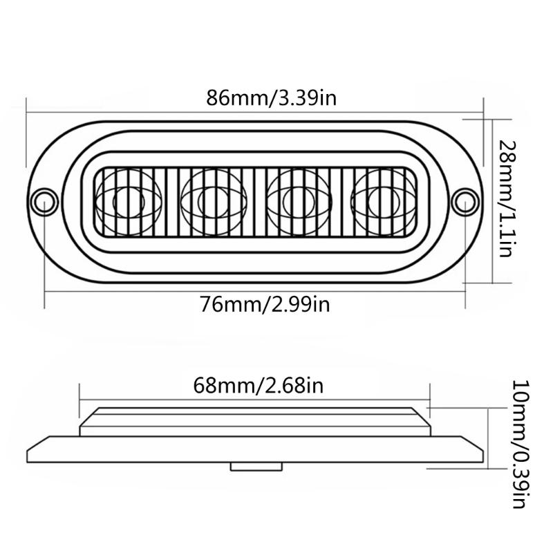 4 Led Truck Trailer Light Front Rear Side Clearance Lamp Waterproof Sealed Surfaces Mounted LED Marker Light