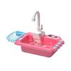Mini Toddler Playhouse Dishwasher Set Electric Water Circulation 18Pcs Accessories Simulated Faucet Rotating Heat-Resistant Quick-Drying Basket Role