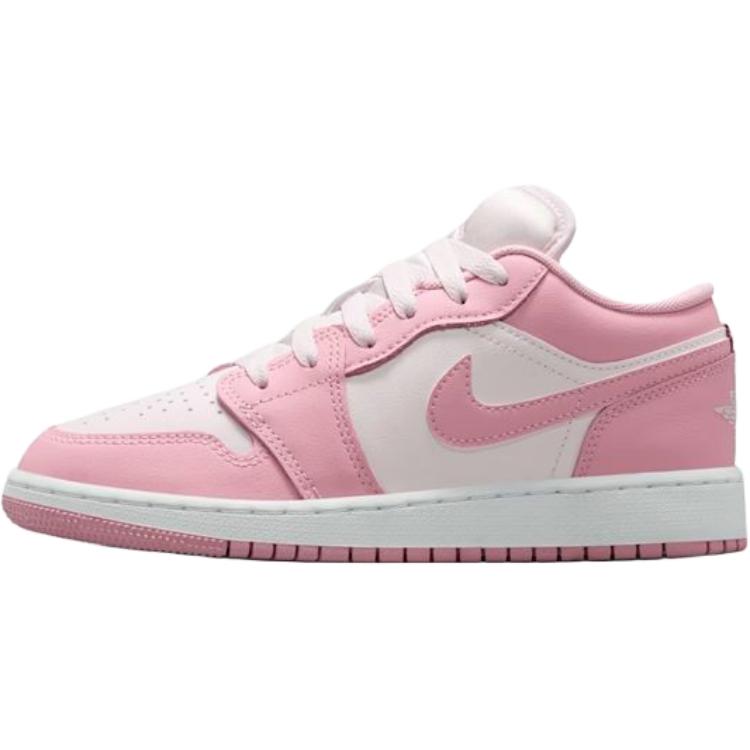 

New Jordan Air Jordan 1 Mid top Children s Basketball Shoes Pink Unisex 553560-614 38.5