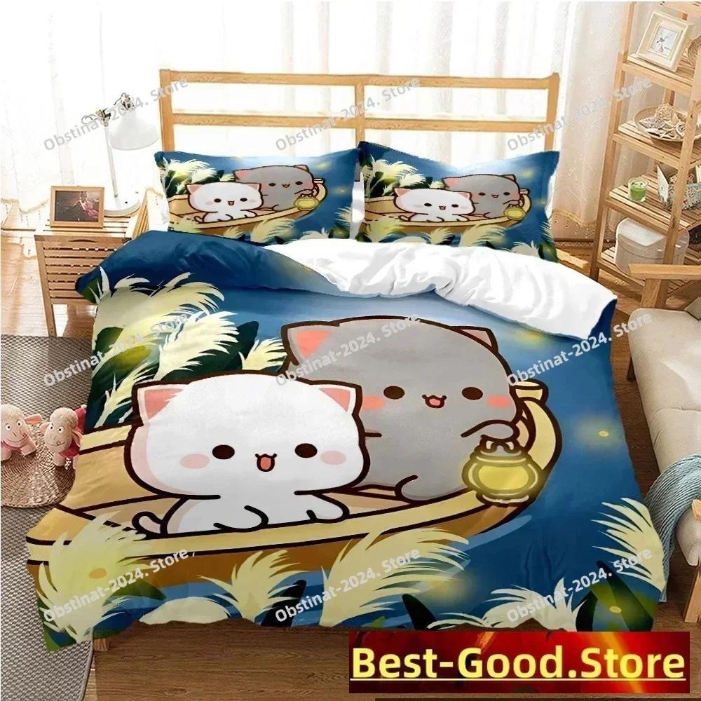 3D Print Bubu Dudu Cartoon Bear Panda Bedding Set Printed With Pillowcase Duvet Cover Soft Single Double Queen Super King Size