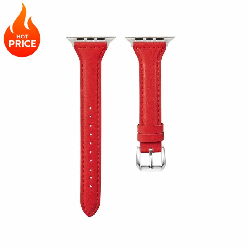 Slim Leather Strap For Apple Watch Band 44mm 40mm 41mm 45mm 44mm Bracelet For Iwatch Series 10-11 46mm 42mm Band Ultra 2-3 49mm