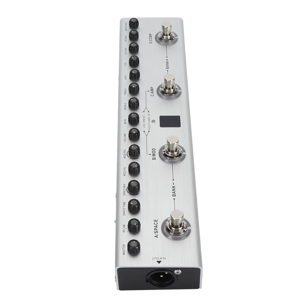 Multieffekter Bassgitarpedal Digital Oppladbar Elektrisk Gitar Effektor 36 Toner 9 AMP 8 IR