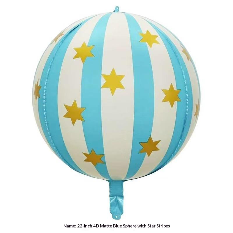 Large Number Balloons With 4D Striped Star-Shaped Balloons Birthday Party Decor Reveal Family Party Decor