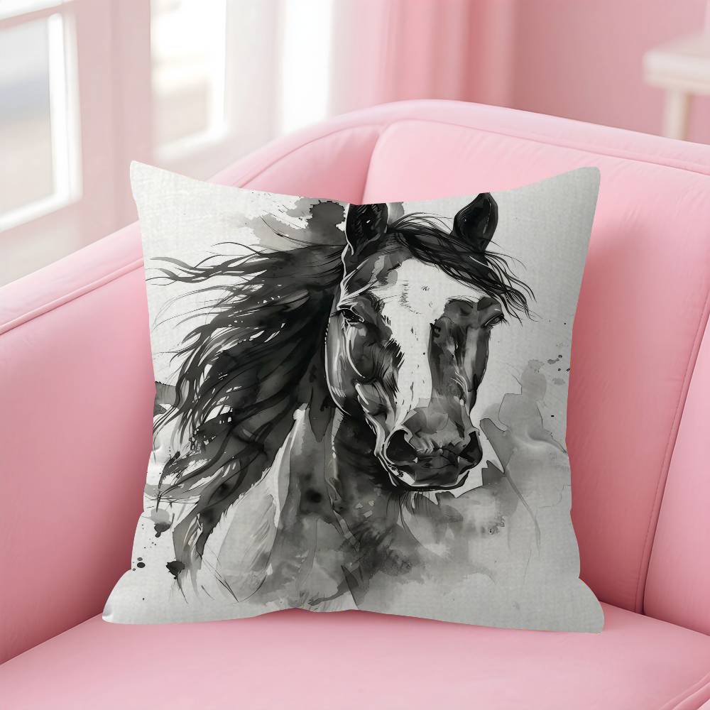 Modern Minimalist Animal Horse Pillow Cushion Cover Pillowcase Living Room Sofa Home Decor Customized