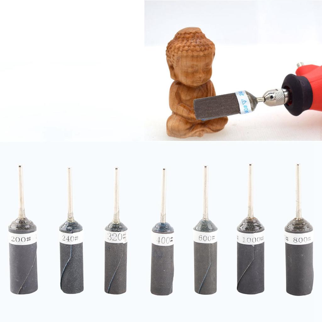7pcs Cylinder Sandpaper Rod Electric Polishing Grinding Head for Jewelry Making
