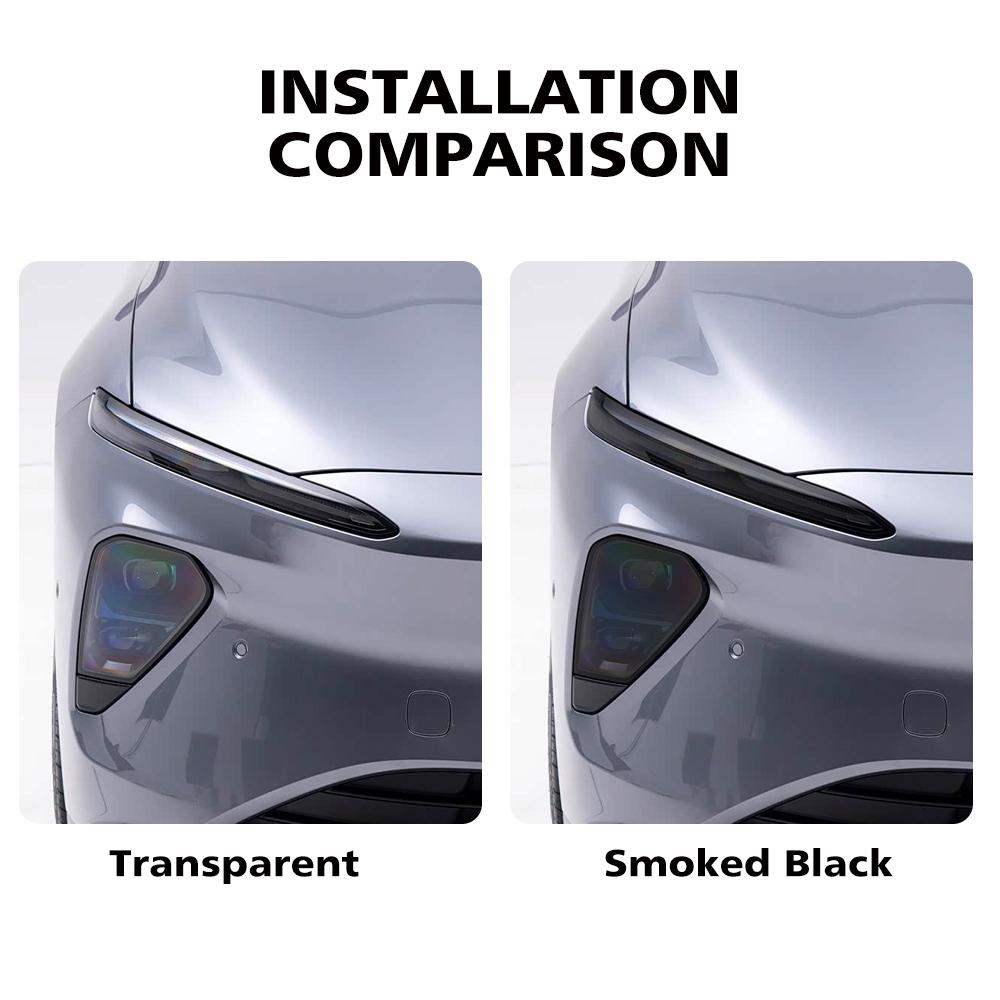 Premium High-Gloss Smoke Black TPU Car Headlight Protection Film for NIO ET7 2026-2026 Pre-Cut PPF Anti-Scratch Vinyl Film Kit