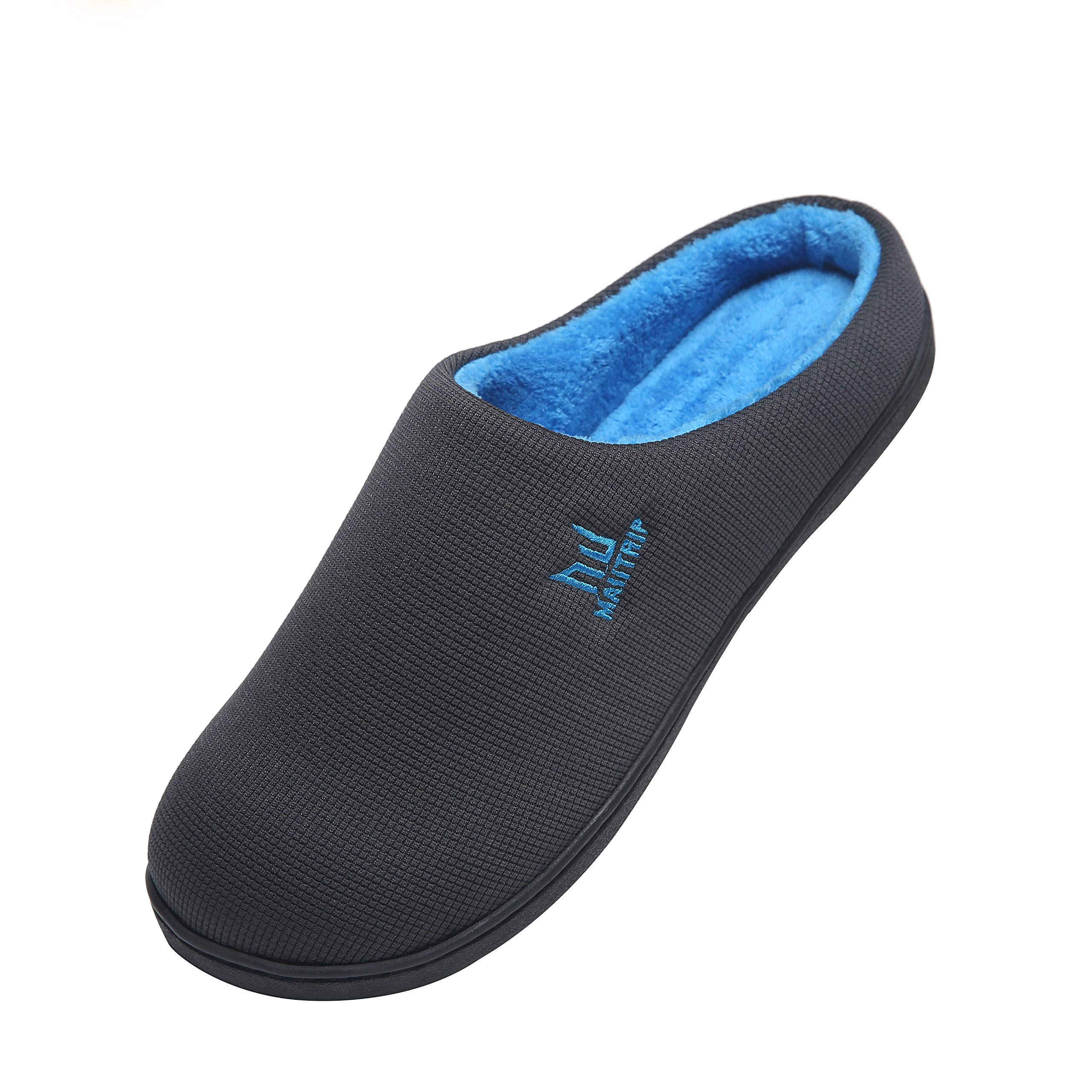 

MAIITRIP Комнатные зимние тапочки для дома, популярные, доступны в 6 темных размерах S, мужские тапочки, легкие, моющиеся, для использования, теплые, нескользящие,