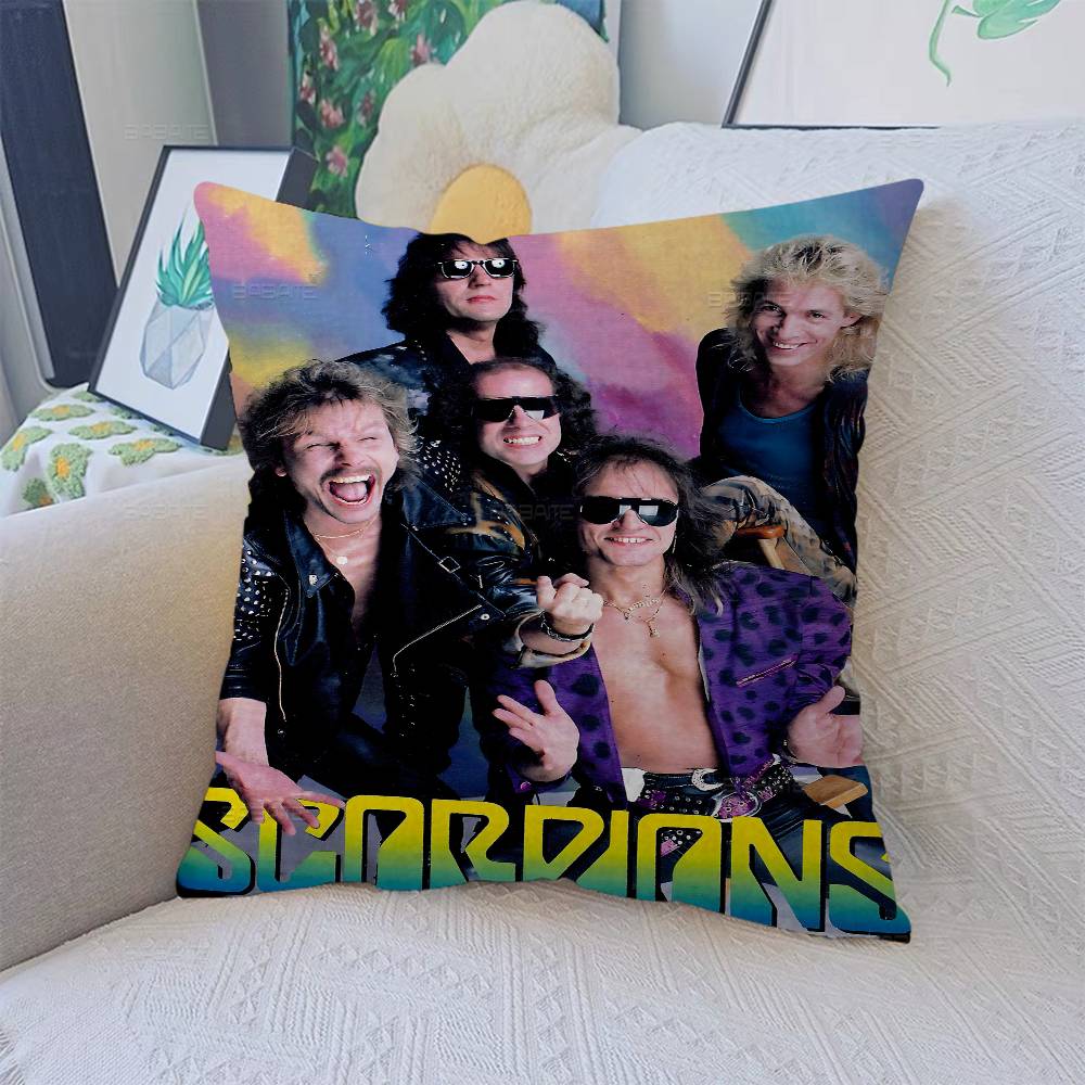 S-ScoRpiOns Band Album Cover Pillow Case Cushion Cover Car Throw Pillow Case For Sofa Car Christmas Gift 40x40cm 45x45cm