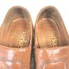 80s-90s Made in England Barker Slip-on Vamp Moccasin Dress Shoes Men’s 7.5B 26.0 Brown Vintage(USED)