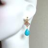 Natural turquoise earrings with silicone cover box (gift included) (Arabesque)