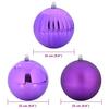 XXL Christmas Ornament Set 3 pcs Purple Plastic