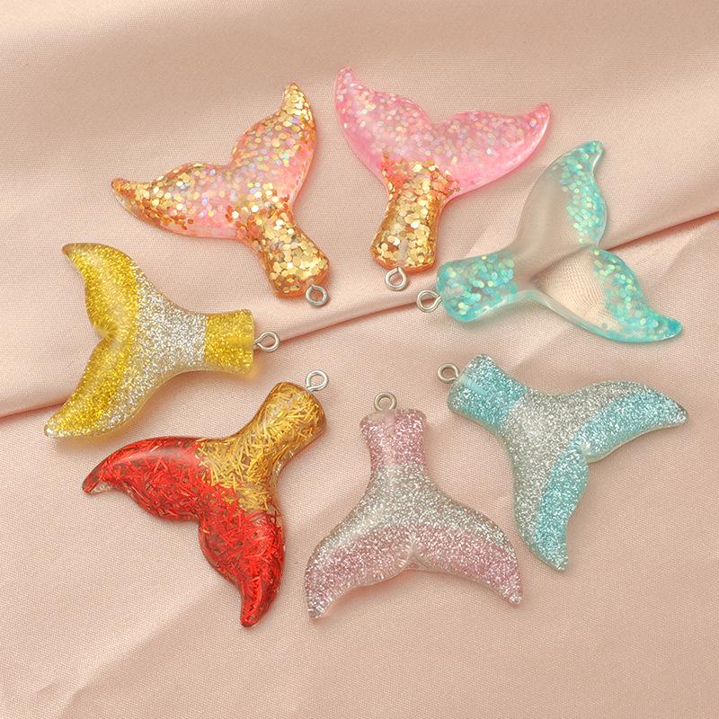 Eco-Friendly Resin Mermaid Tail Gradient Earrings