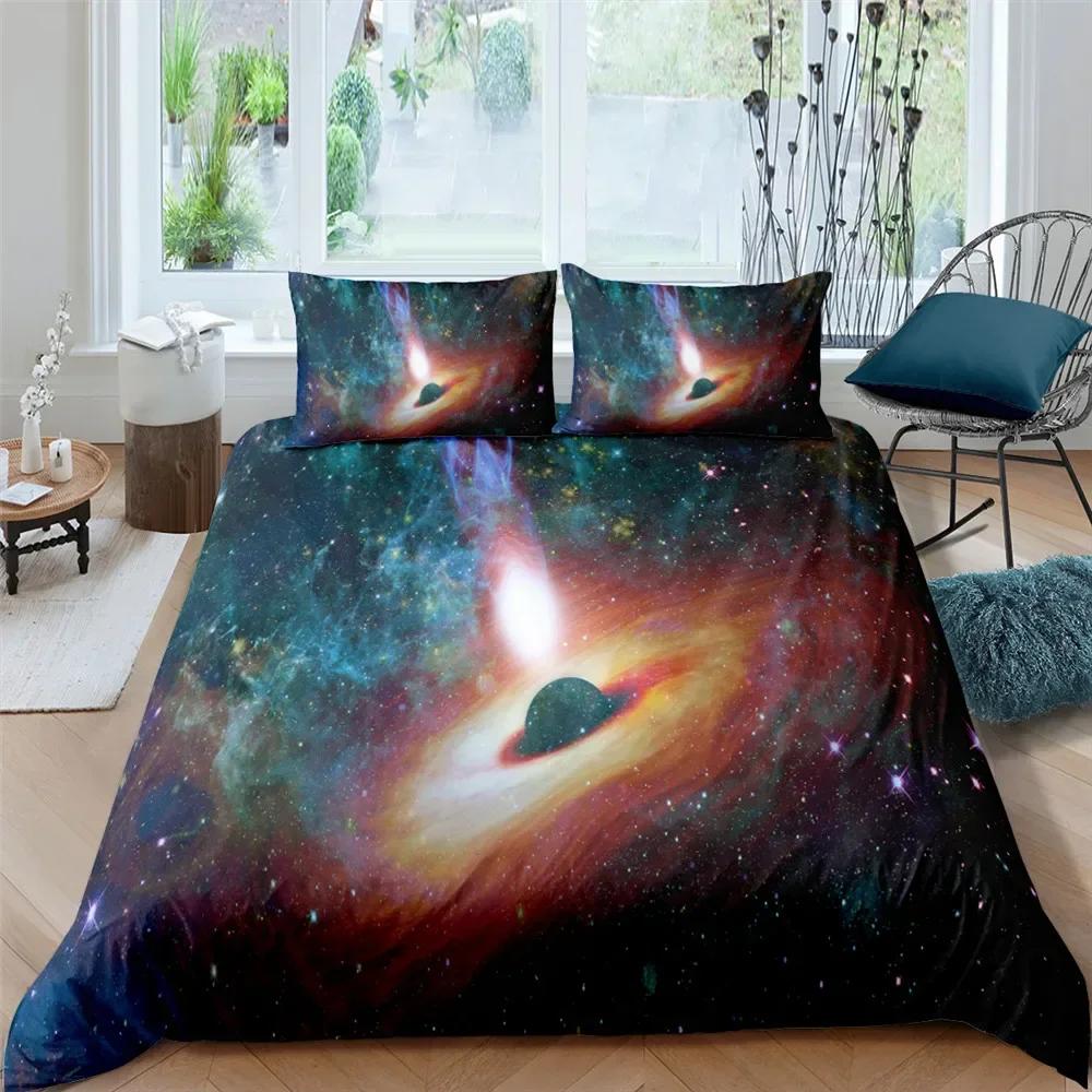 Cosmic Milky Way Comfortable Duvet Quilt Cover Pillowcase Bedding Set Children Bedroom Decoration Home Textile