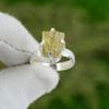 Natural Citrine Rough Gemstone Solitaire Ring Size 8.5 925 Sterling Silver