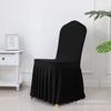 Banquet Chair Cover Thickened Elastic Pleated Skirt Dining Chair Cover Wedding Hotel Party Venue Decoration Simple and Versatile