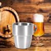 280ml Langlebiger doppelwandiger Edelstahl Bar Bierkrug mit Griff Weithalsbecher