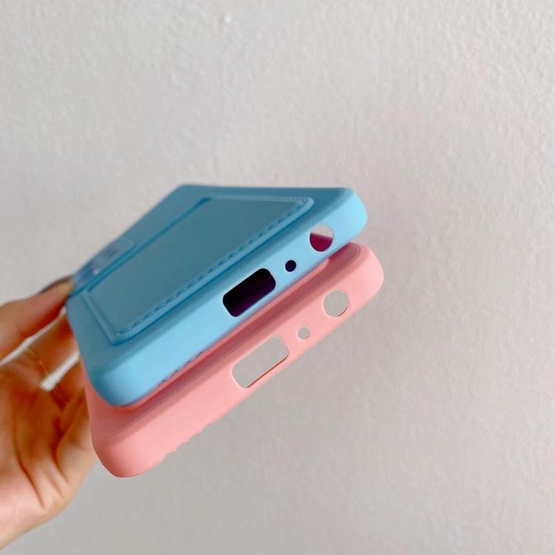 Carteira de silicone de luxo porta-cartões capa de telefone para Samsung Galaxy S24 S23 S22 S21 S20 Ultra Plus furo fino à prova de choque capa macia