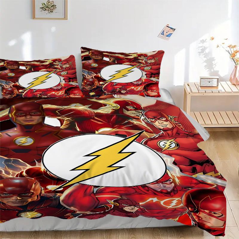

3pcs Flash Superhero Cover Set,Soft Comfortable Duvet Cover,Guest Room (1*Duvet Cover + 2*Pillowcases, Without Core) yy251024164 135x200cm